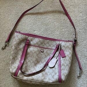 Coach Shoulder Bag - Pink and Cream